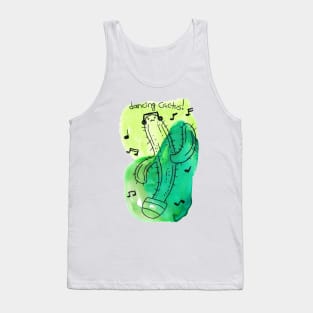 Watercolor Dancing Cactus Tank Top